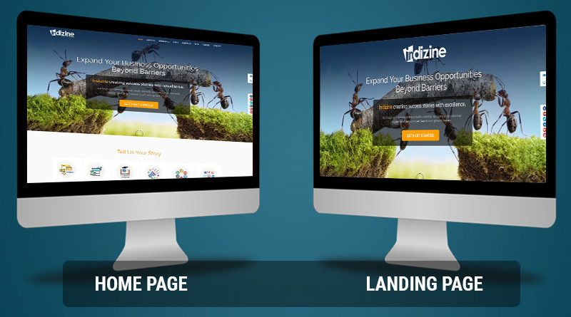 διαφορά landing page και website